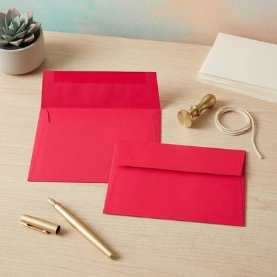 A1 5 1/8" x 3 5/8" Astrobright Envelope Holiday Red 50 Pieces E5309