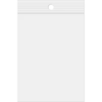 LDPE Clear Zip Bags with Round Hang Hole 3" x 5" 100 pack