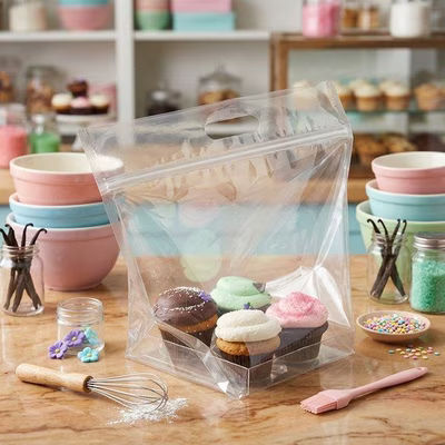 Zip Handle Cupcake Bags for Four 14 1/2" x 7" x 11 1/4" 100 pack