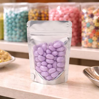 XS Food Safe Resealable Pouch Bags Clear Front with Black & Silver Back - Holds 1 oz. Size: 3 1/8" x 2" x 5 1/8" 100 Bags Pouches