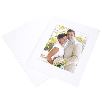 11" x 14" Slip-In Mat White/White Core 7 1/2" x 9 1/2" Inner Cut 10 pack