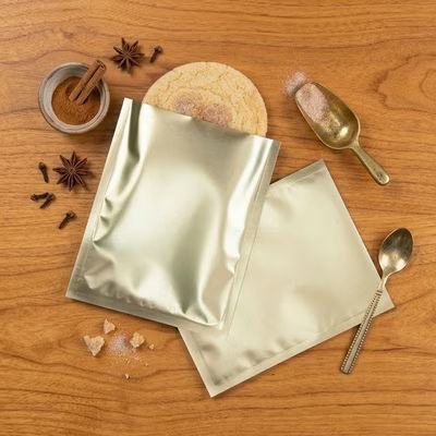 Matte Gold Single Use Child Resistant Bags 4" x 5" 100 pack