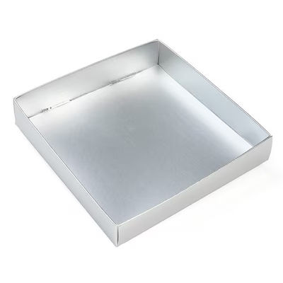 Matte Silver Paper Box Bottom 5 1/8" x 1" x 5 1/4" 25 pack