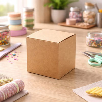 Kraft Pop & Lock Box 4" x 4" x 4" 25 pack