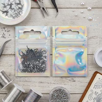 Holographic Backed Hanging Zipper Barrier Bags 2" x 2" 25 pack