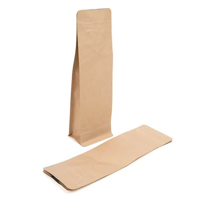 Coffee Bags Kraft Zipper Bags 3 1/8" x 2 3/8" x 10 1/4" 50 Pieces