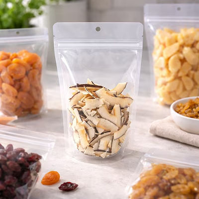 Clear Recyclable Stand Up Pouch w/ RETAIN? 5 1/8" x 3 1/8" x 8 1/8" 100 Pack