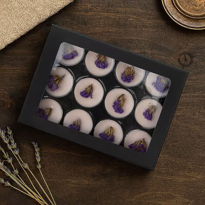 Black Kraft Artisan Candy Box Set, Round Insert 4" x 13/16" x 5 7/16" 25 pack