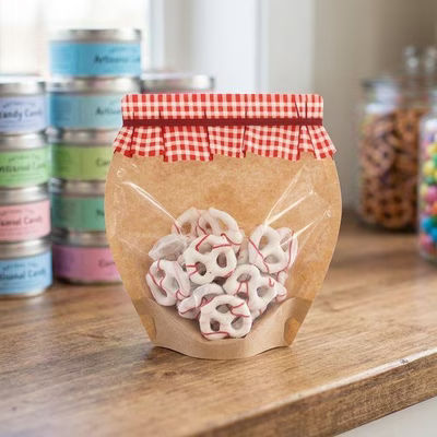 Large Jam Jar Shaped Pouches 7 1/2" x 3" x 8" 100 pack