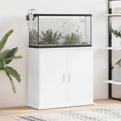 vidaXL Aquarium Stand High Gloss White 81x36x73 cm Engineered Wood