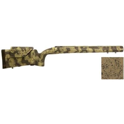 H-S Precision Remington 700 BDL Varmint Adjustable Cheek Piece Rifle Stock Carbon Fiber Barrel Contour Vertical Grip SA RH Tan/Black 32.3in O.A.L.