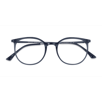 Unisex s round Clear Cobalt Plastic, Metal Prescription eyeglasses - Eyebuydirect s Marilou