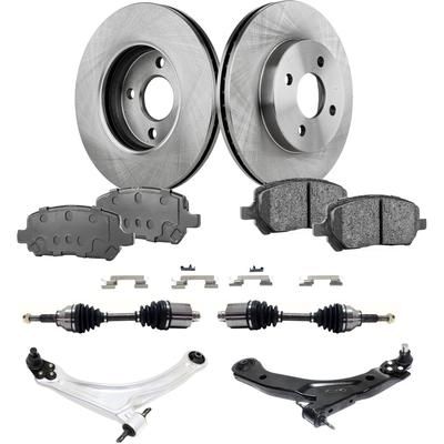 2007 Pontiac G5 7-Piece Kit Front, Driver and Passenger Side, Lower Control Arm, Front Wheel Drive, Automatic Transmission, 4 Lug Wheels, includes Axle Assembly, Brake Discs, and Brake Pad Set