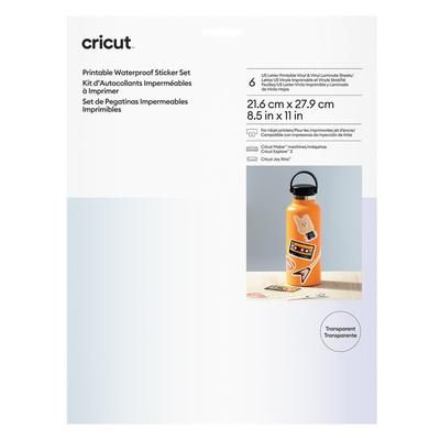 Cricut Printable Waterproof Sticker Set | US Letter | 6 Count | Transparent