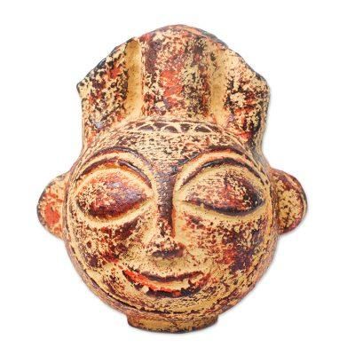 Ceramic vase, 'Fiery Warrior' - Earthenware Ceramic Vase