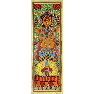 Madhubani painting, 'Happy Ganesha II'