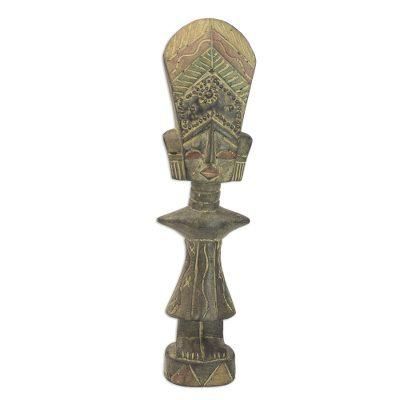 Wood sculpture, 'Teacher's Wife' - Hand Made Wood Cultural Sculpture