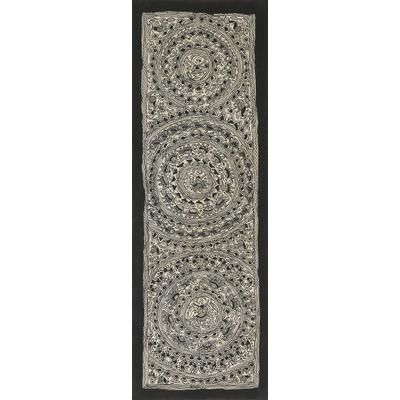 Black Godna Unity,'Signed Godna Madhubani Painting in Black and White'