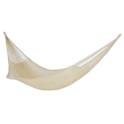 Sansevieria,'Hand Woven Natural Fiber Beige Hammock (Double)'