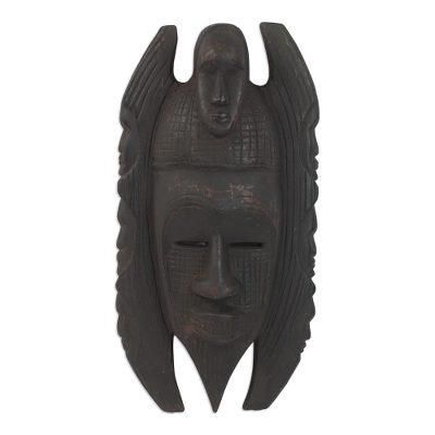 Akan wood mask, 'Counsel'