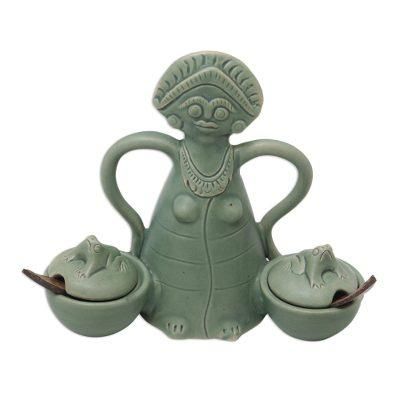 'Spicy Lasses' (pair) - Hand Crafted Ceramic Condiment Bowls