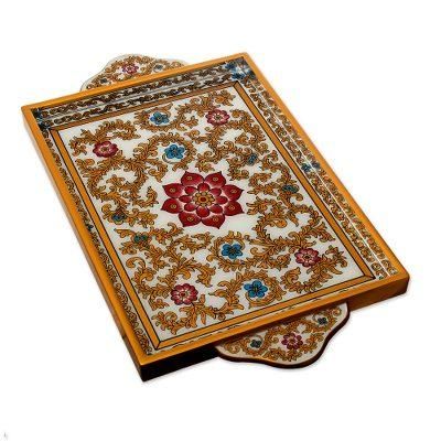 Colonial Lotus,'Hand Painted Serving Tray'