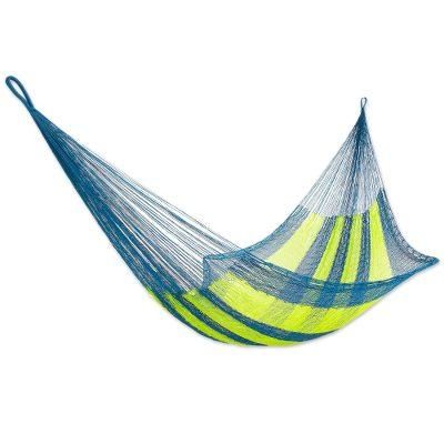 Neptune,'Hand Made Nylon Single Hammock with S-Hooks from Mexico'