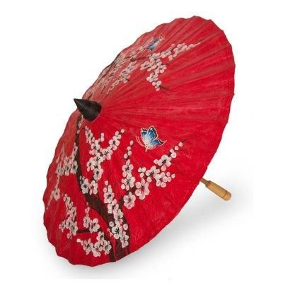 Cherry Blossoms,'Thai Cherry Blossom Saa Paper and Bamboo Parasol'