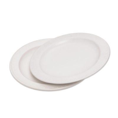 Country Dot,'White Ceramic Salad Plates with Dot Motif (Pair)'