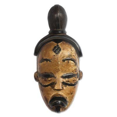 Gabonese Africa wood mask, 'Judge and Feast' - Gabonese Wood Mask