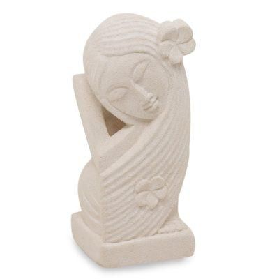 Gorgeous Woman,'Hand Crafted Sandstone Sculpture of a Woman from Indonesia'