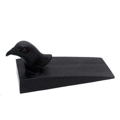 Helpful Eagle in Black,'Handcrafted Suar Wood Eagle Doorstop in Black from Bali'