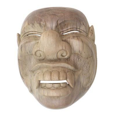 Sidakarya,'Handcrafted Hibiscus Wood Cultural Mask from Bali'