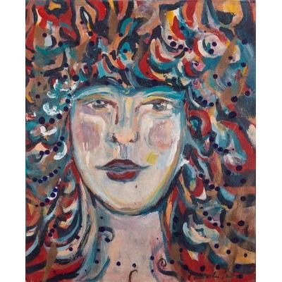 Opera Woman,'Portrait Painting in Acrylic on Canvas'