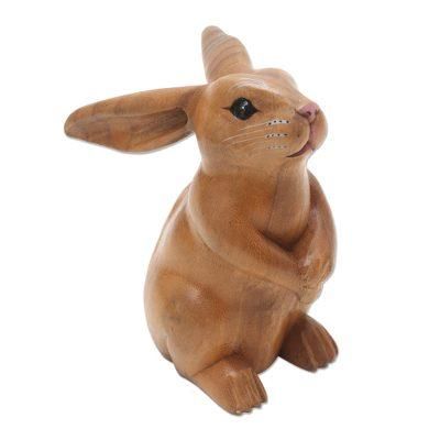 Adorable Rabbit in Brown,'Handmade Brown Bunny Sculpture'