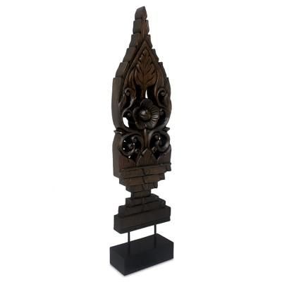 Wood sculpture, 'Floral Flame'