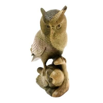 Owl Shelter,'Hibiscus Wood Sculpture of Two Owls from Bali'