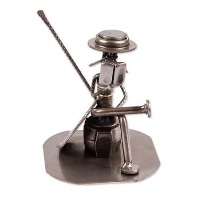 Quixote Reads Cervantes,'Eco Friendly Spark Plug Don Quixote Sculpture from Mexico'