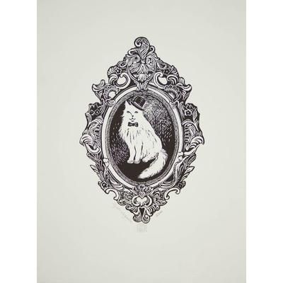 Elegant Cat,'Etched Print of Cat with Top Hat Signed Limited Edition'