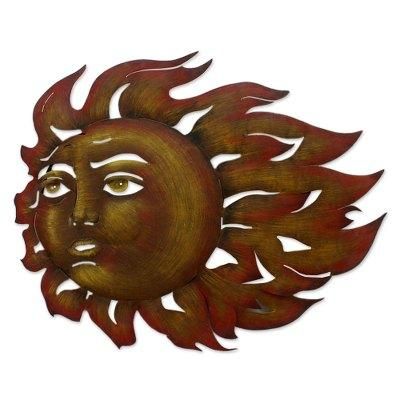 Steel wall art, 'The Sun's Song' - Fair Trade Steel Wall Art Sculpture