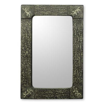 Vintage Gecko,'Handcrafted African Lizard Theme Wall Mirror'
