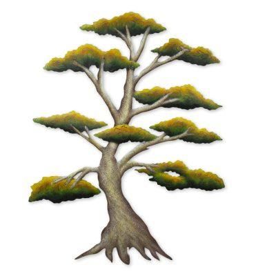 Steel wall art, 'Sunny Bonsai'