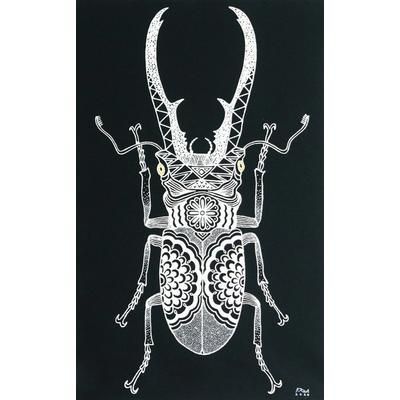 Cool Stag Beetle,'Acrylic Beetle Painting on Canvas'