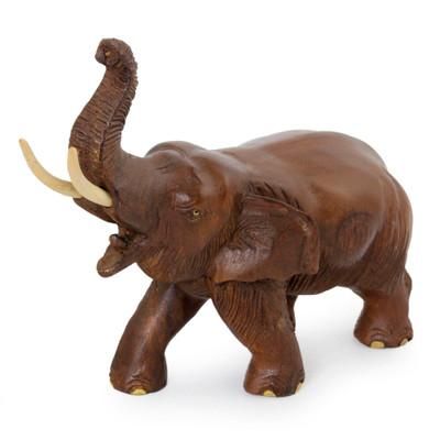 Elephant Delight,'Artisan Crafted Wood Sculpture'