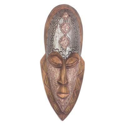 Ghanaian wood mask, 'Successor' - Hand Made African Wood Mask