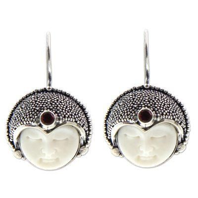 Garnet drop earrings, 'Royal Lady'