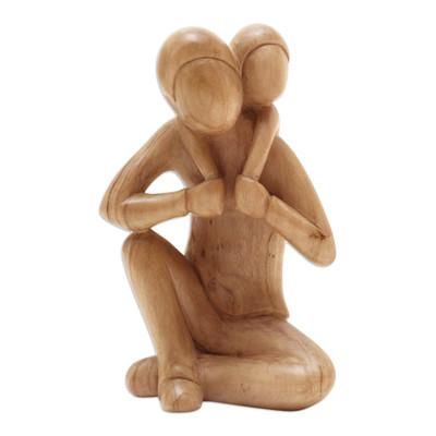 My Hero,'Father and Child Hibiscus Wood Statuette'
