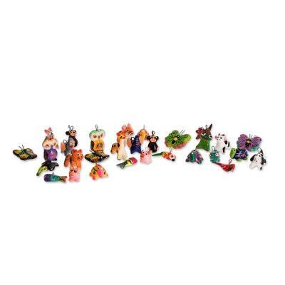 Noah's Ark Friends,'Terracotta AnimalsMini Ornaments (Set of 30)'