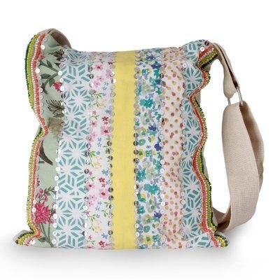 Garden Path,'Handmade Floral Cotton Shoulder Bag from India'