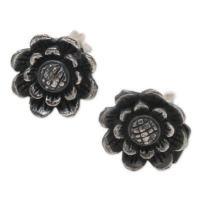 Small Sunflowers,'Hand Crafted Sterling Silver Sunflower Stud Earrings'